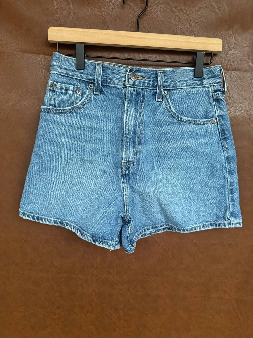 Levis High Loose Shorts Womens 26 High Rise Relaxed Denim Jean Shorts Blue